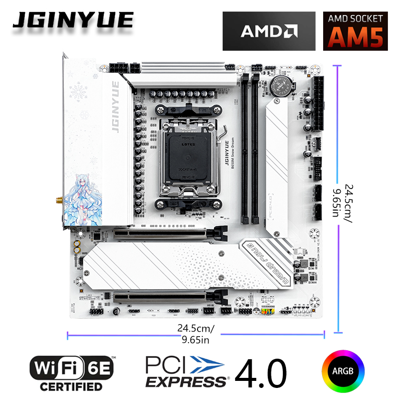 JGINYUE B650M Snow Dream WiFi  – Ddr5 Rgb Ram Bewertung und Preis